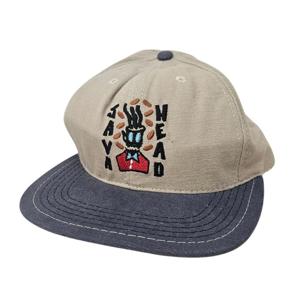 Vintage 90s Mad Fish Sportswear Java Head Baseball Hat Embroidered Cotton